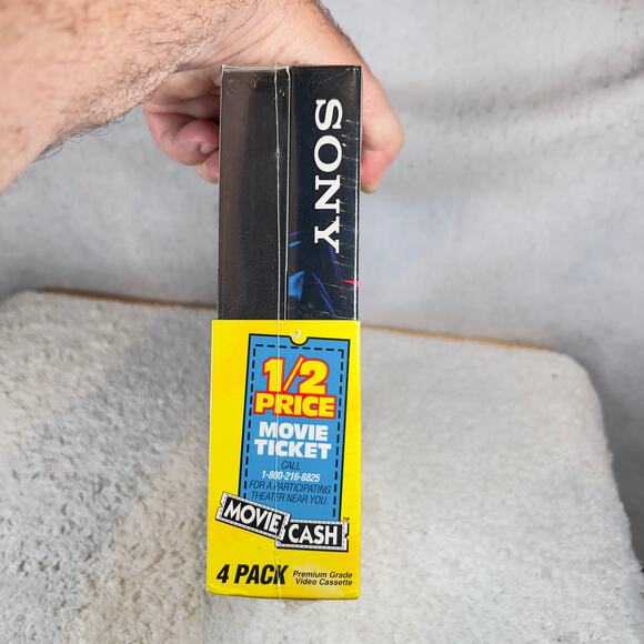 Sony T-120Vc Premium Grade Blank VHS Tape Sealed New Lot Of 4 VCR Tapes 80's - Picture 5 of 6